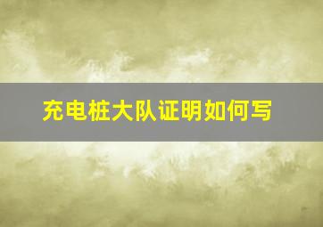 充电桩大队证明如何写