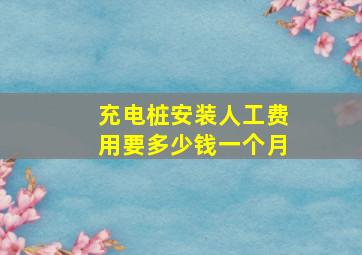 充电桩安装人工费用要多少钱一个月