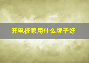 充电桩家用什么牌子好