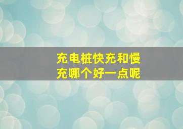 充电桩快充和慢充哪个好一点呢