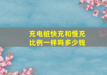 充电桩快充和慢充比例一样吗多少钱