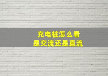 充电桩怎么看是交流还是直流