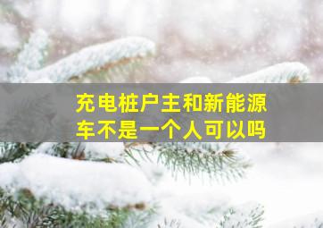 充电桩户主和新能源车不是一个人可以吗