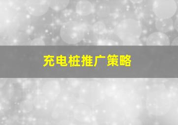 充电桩推广策略