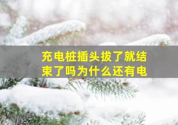 充电桩插头拔了就结束了吗为什么还有电