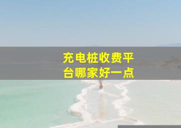 充电桩收费平台哪家好一点