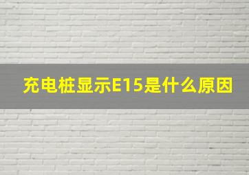 充电桩显示E15是什么原因