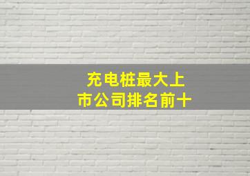 充电桩最大上市公司排名前十