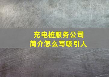 充电桩服务公司简介怎么写吸引人