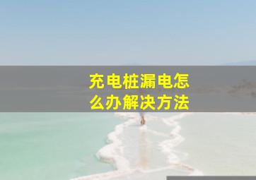 充电桩漏电怎么办解决方法