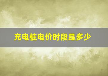 充电桩电价时段是多少