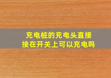 充电桩的充电头直接接在开关上可以充电吗