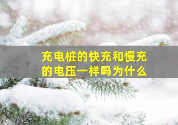 充电桩的快充和慢充的电压一样吗为什么