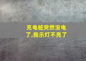 充电桩突然没电了,指示灯不亮了