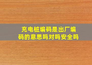 充电桩编码是出厂编码的意思吗对吗安全吗