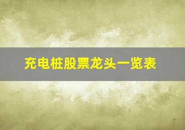 充电桩股票龙头一览表