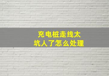 充电桩走线太坑人了怎么处理