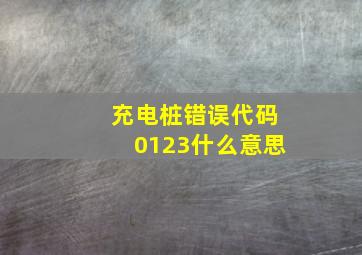 充电桩错误代码0123什么意思