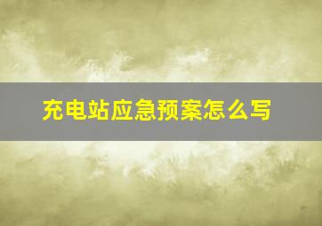 充电站应急预案怎么写