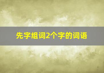 先字组词2个字的词语