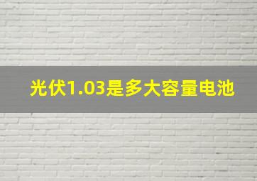 光伏1.03是多大容量电池