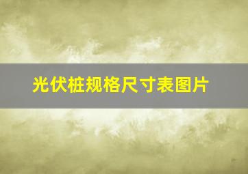 光伏桩规格尺寸表图片