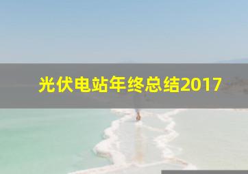 光伏电站年终总结2017