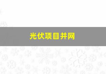 光伏项目并网