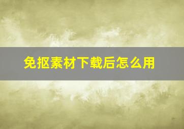 免抠素材下载后怎么用