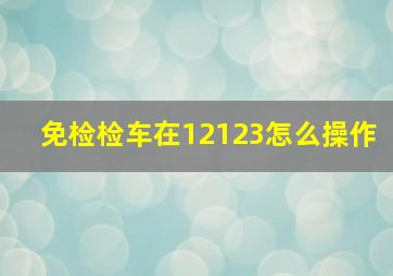 免检检车在12123怎么操作