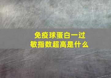 免疫球蛋白一过敏指数超高是什么