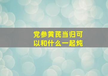 党参黄芪当归可以和什么一起炖