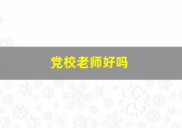 党校老师好吗