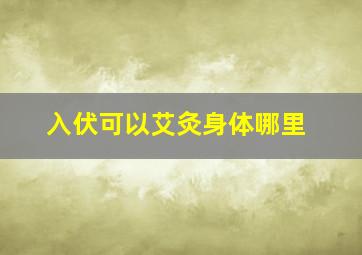 入伏可以艾灸身体哪里