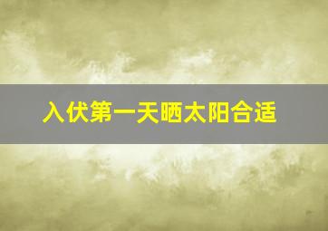 入伏第一天晒太阳合适