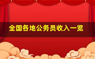 全国各地公务员收入一览