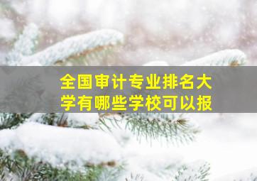 全国审计专业排名大学有哪些学校可以报