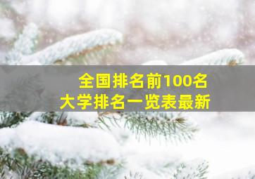 全国排名前100名大学排名一览表最新