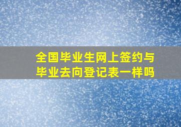 全国毕业生网上签约与毕业去向登记表一样吗