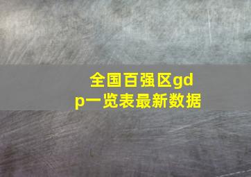 全国百强区gdp一览表最新数据