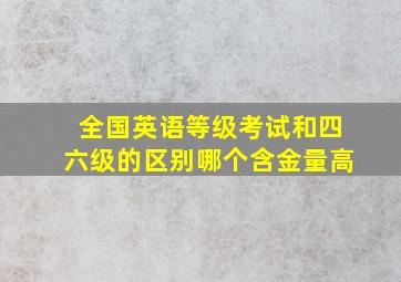 全国英语等级考试和四六级的区别哪个含金量高