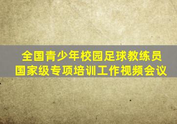 全国青少年校园足球教练员国家级专项培训工作视频会议