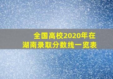 全国高校2020年在湖南录取分数线一览表