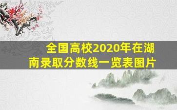 全国高校2020年在湖南录取分数线一览表图片