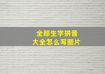 全部生字拼音大全怎么写图片