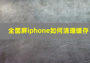 全面屏iphone如何清理缓存