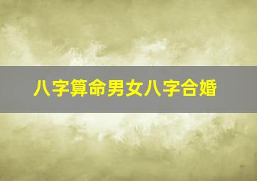 八字算命男女八字合婚