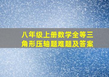 八年级上册数学全等三角形压轴题难题及答案