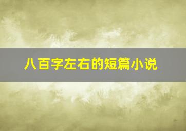 八百字左右的短篇小说