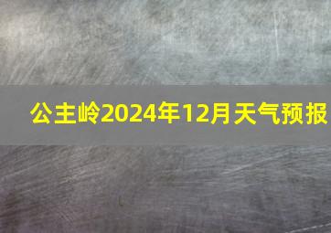 公主岭2024年12月天气预报